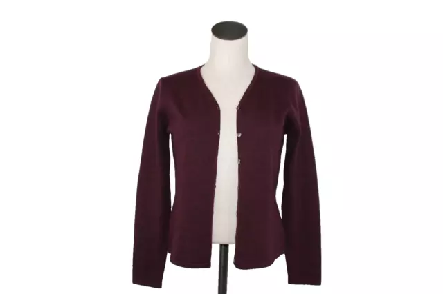 Eddie Bauer Women's Italian Merino Wool Cardigan, Button Up, Burgundy, size M