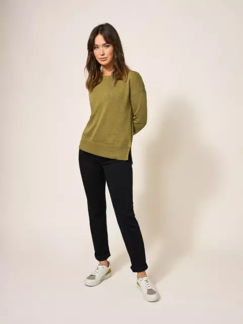 White Stuff Olive Women's Jumper Ladies Casual Long Sleeve Soft Cotton Sweater