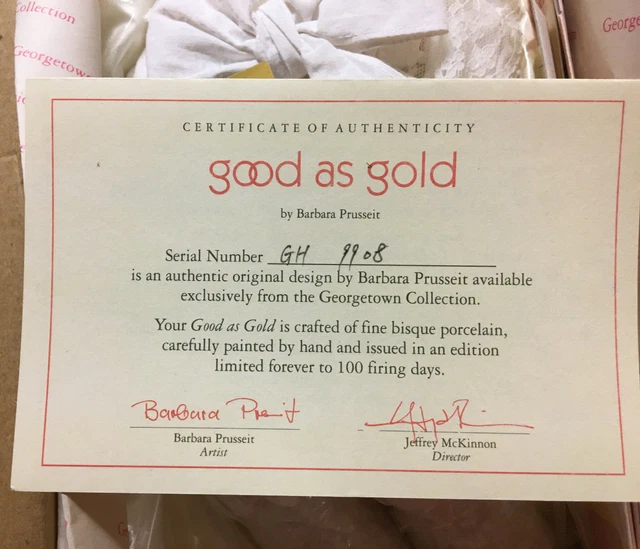 Good As Gold Doll Barbara Prusseit Artist Georgetown Collection COA #GH9909 NOB 4