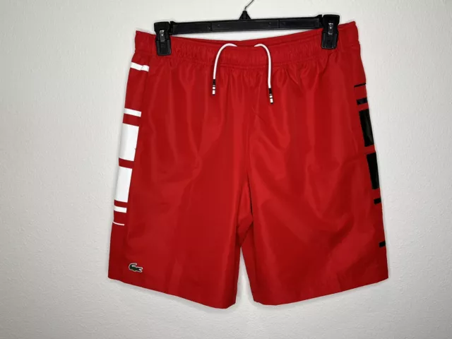 LACOSTE SPORT MENS Red Woven Shorts Size 5 Large NWT $69.99 - PicClick