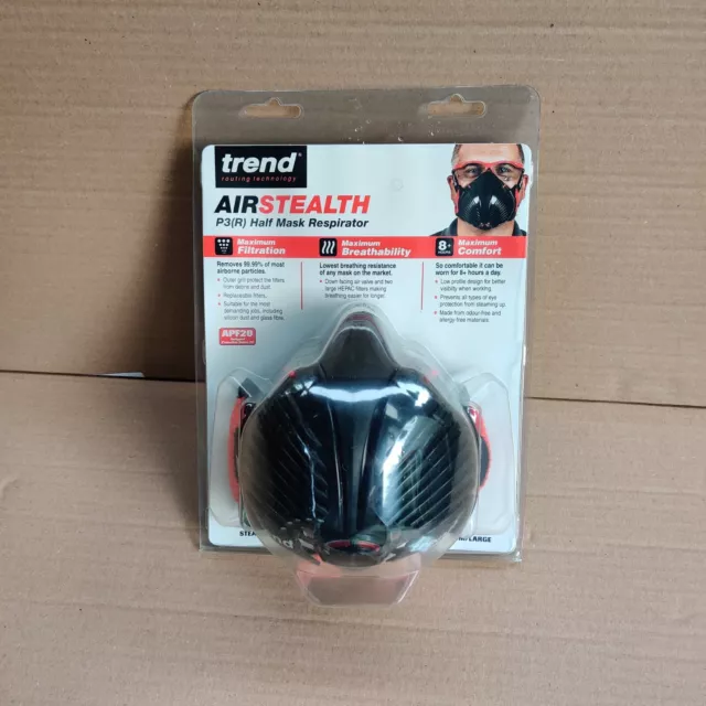 TREND AIR STEALTH P3 FACE MASK HALF MASK / Dust Mask - MEDIUM/LARGe