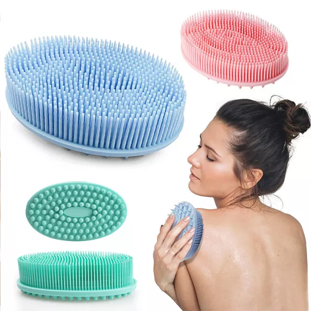 Silicone Body Scrubber Dual-sided Bath Shower Body Massage Exfoliation Brush UK