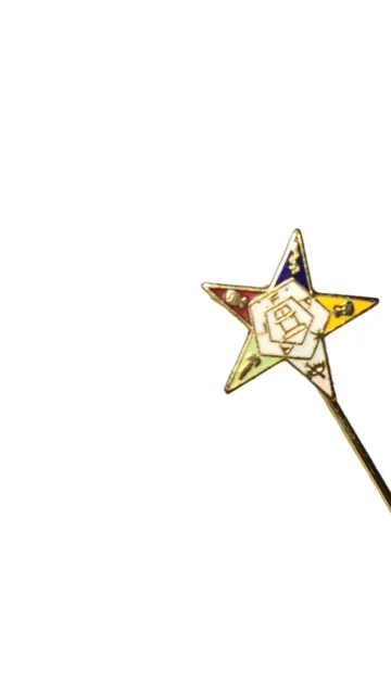 Vintage Gold Tone and Enamel Order of the Eastern Star OES Lapel Stick Pin