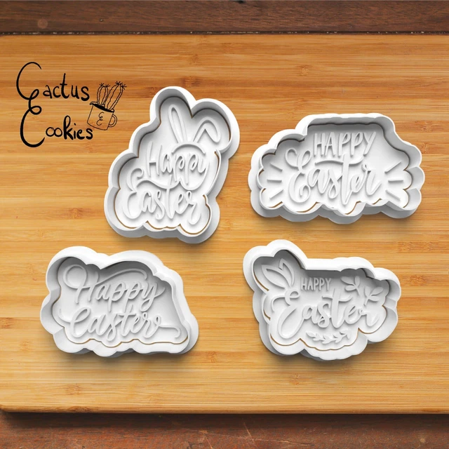 Cortador Happy Easter molde de corte sello Clay Cutter cortador de arcilla
