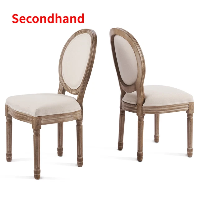 Secondhand Louis XVI Chairs 38" Upholstered Kitchen&Dining Room Chairs Set of 2 Secondhand Louis XVI Chairs 38" Upholstered Kitchen&Dining Room Chairs Set of 2