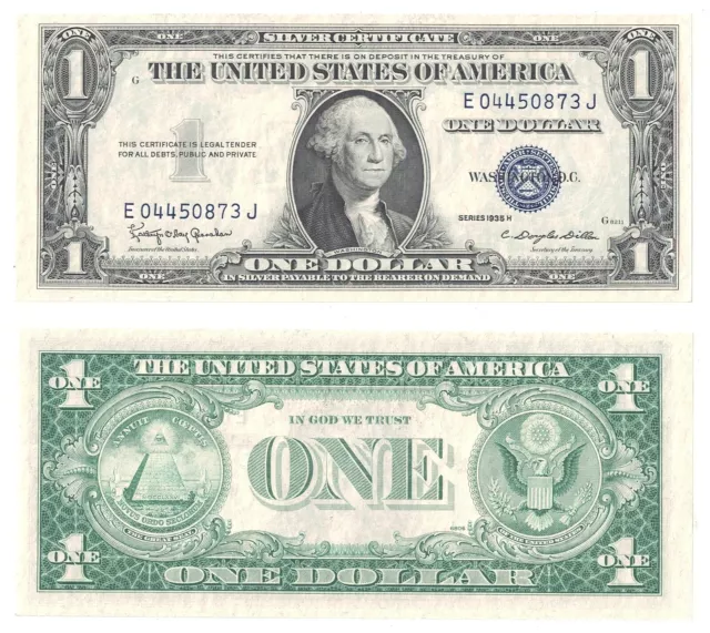 1935-H $1 Silver Certificate E-J Block Fr 1618 Uncirculated #0873