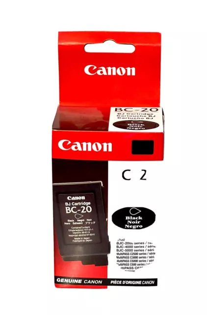 Genuine Canon BC-20 Black Ink BJ Printer Cartridge for BJC-2000/4000 /5500