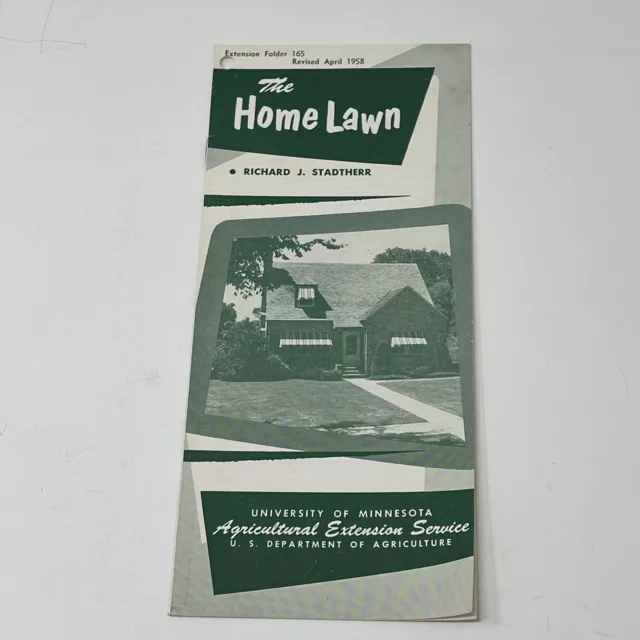 1958 USDA University Of Minnesota Home lawn Booklet Brochure Tips Tricks How To