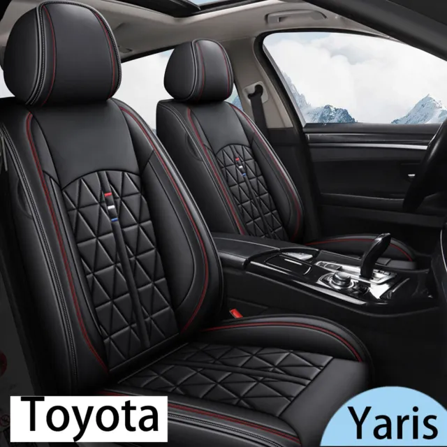Car 5-Seat Covers Front & Rear For Toyota Yaris 2013-2018 Faux Leather Cushion