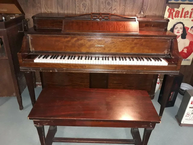 Vintage Baldwin Acrosonic Piano, dark oak, with Bench and Piano Books Vintage Baldwin Acrosonic Piano, dark oak, with Bench and Piano Books