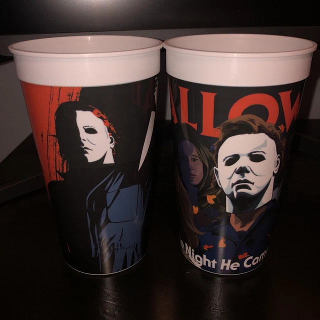 Halloween Michael Myers Fright Rags Set Of 2 Souvenir Cups In Hand