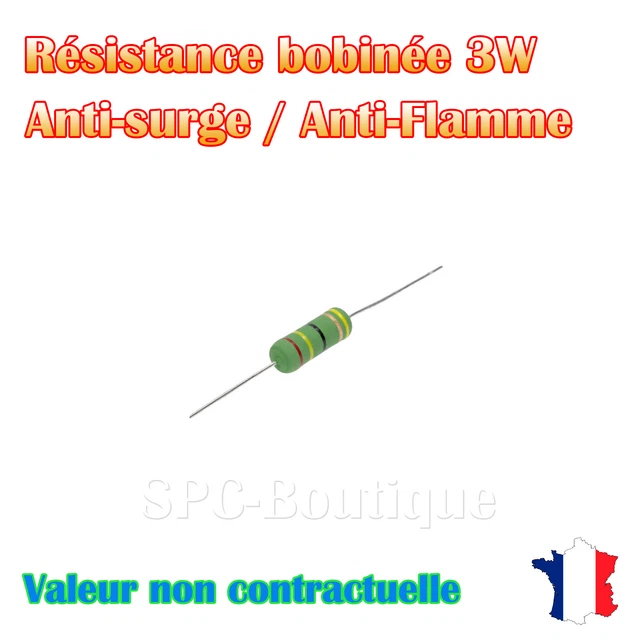 Lot De 5 Résistances Bobinées Vitrifiées SETA 3,3 KΩ 0,8 W - Neuf