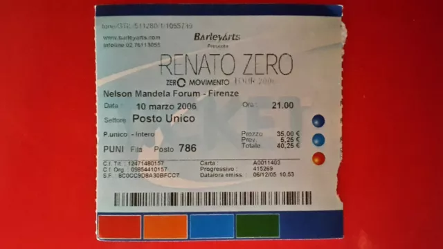 Concerto Di Renato Zero - Firenze - Nelson Mandela Forum - Zero Movimento - 2006