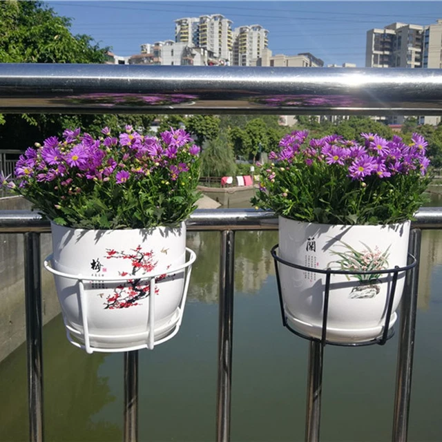 Fer à repasser Balcon Pot à fleurs suspendu, Garde-corps Pot de planteur, 9