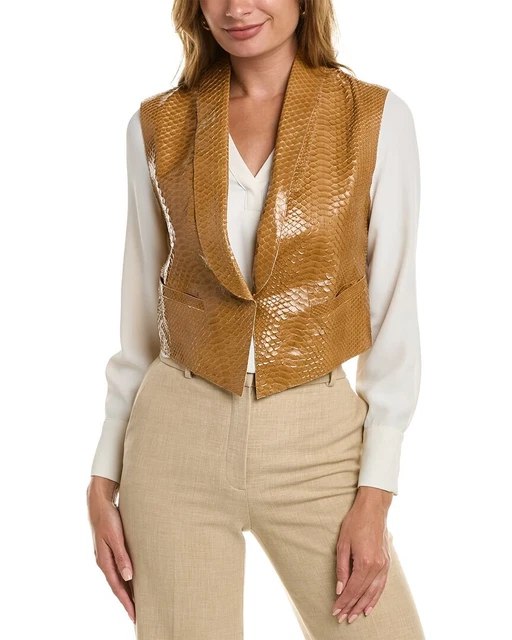 Brunello Cucinelli Leather Vest Women's  42