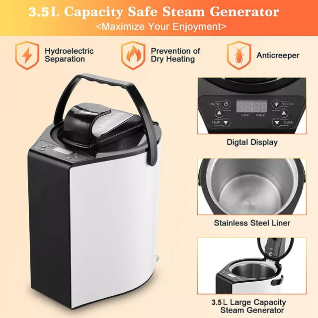 3.5L 1000W Sauna Steamer Generator for Spa Tent Body Therapy Fumigation Machine
