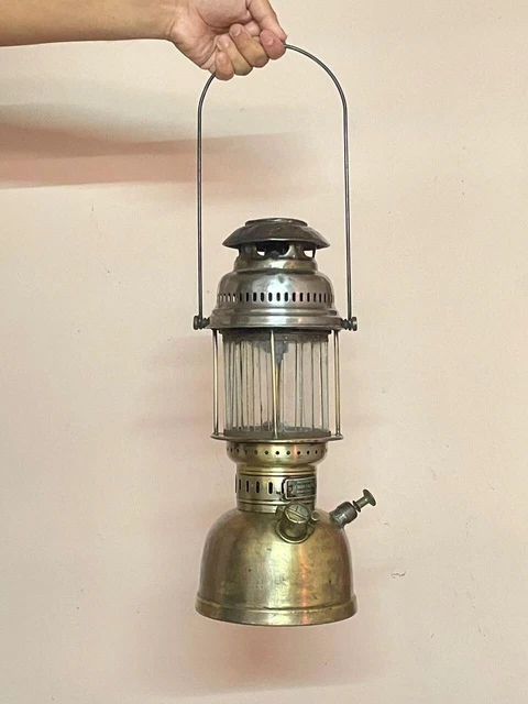 Lampe Vintage Bébé Petromax Hipolito - Lanterne Kérosène 150 CP Années 1950 - En Laiton