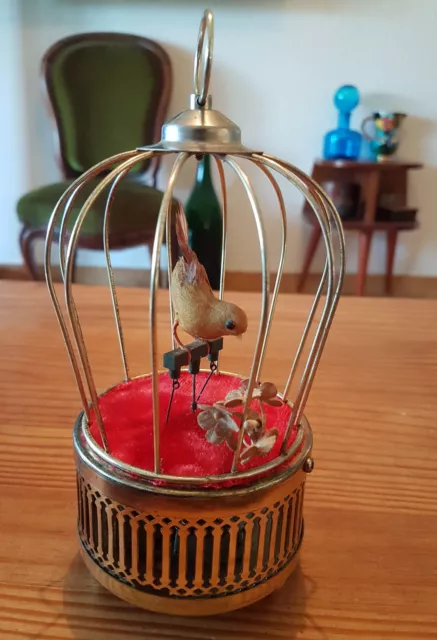 Automate Cage à oiseau musicale ancienne boite a musique Année 30/50