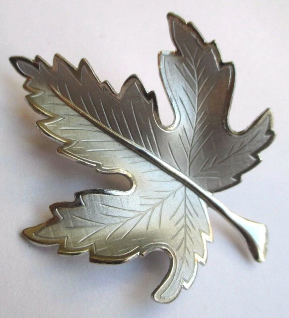 Grande Broche Vintage Ritz Couleur Or Mat - Motif Chêne Automne (sans Boîte)