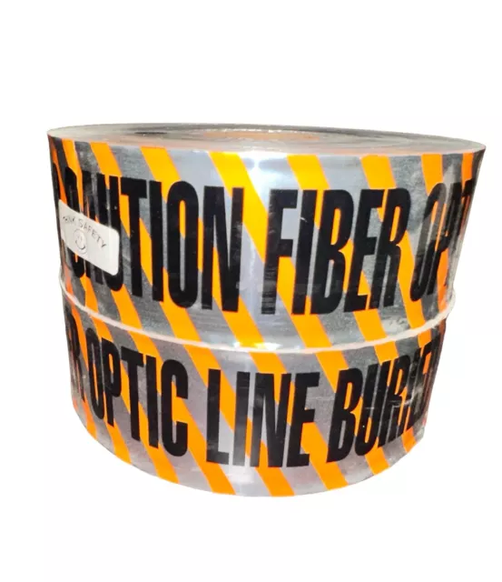 Underground Detectable Tape (CAUTION BURIED FIBER OPTIC LINE BURIED) - Orange