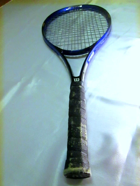 Raquette De Tennis Wilson Sting 2 Graphite – Taille Midsize, Poignée 4 1/2 – Cuir – Occasion Fonctionnelle