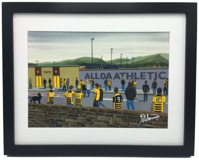 Alloa Athletic F.C High Quality Framed Football Art Print. Approx A4.