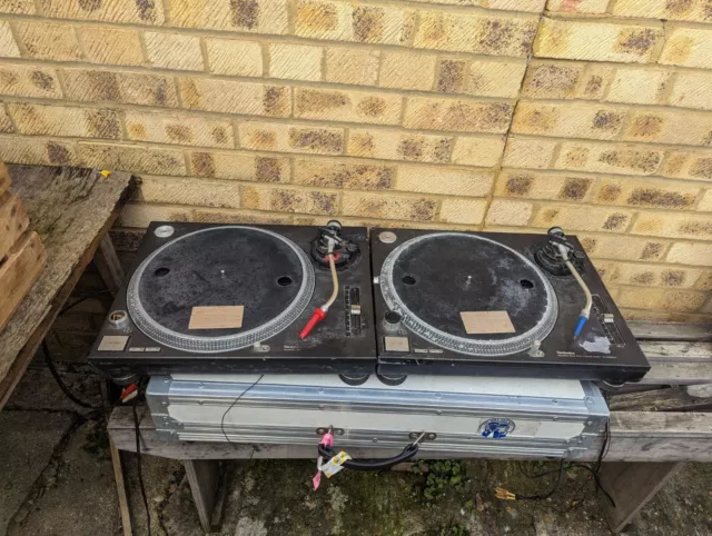 Technics SL1200MK3 Pair Direct Drive DJ Turntables Japan untested/for parts rare