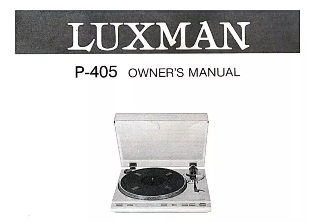 Bedienungsanleitung-Operating Instructions pour Luxman P-405