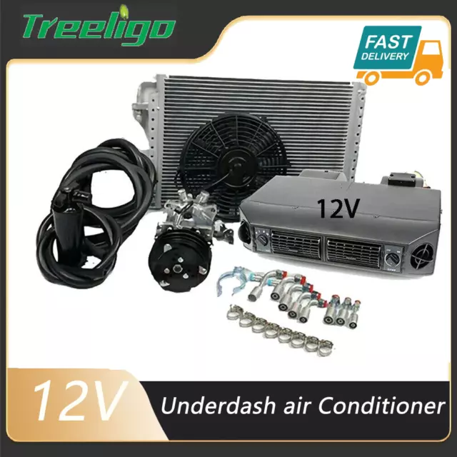 12V Underdash Air Conditioning Evaporator Cooling A/C Kit Fit RV Truck Universal