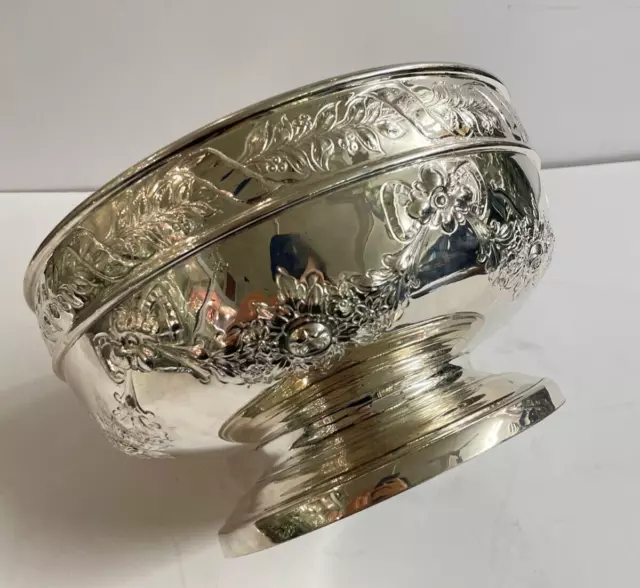 Antique silver-plated rose bowl by Mappin & Webb