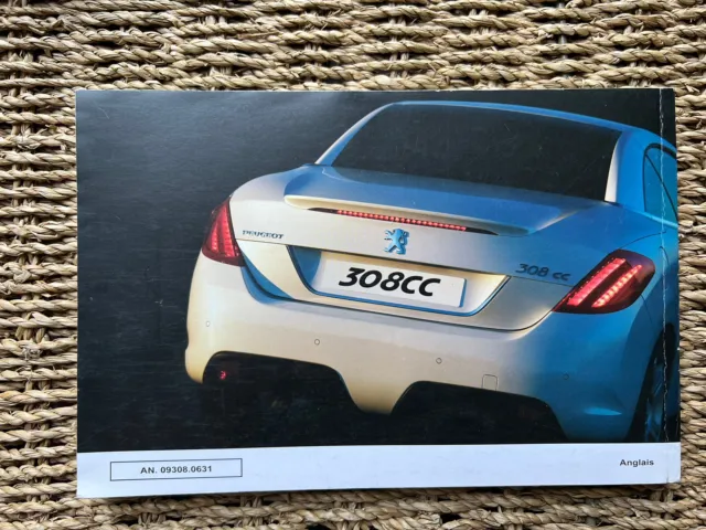 Peugeot 308 Cc Coupe/ Cabriolet (2008 - 2011) Owners Manual - Handbook 3