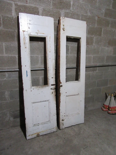 ~ Antique Carved Oak Double Entrance French Doors ~ 46.25 X 82.75 ~ Salvage 12