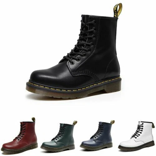 Men Genuine Leather Military Uniform Boots Gothic Skull Punk Martin Platform Mid-calf Boots main image 1