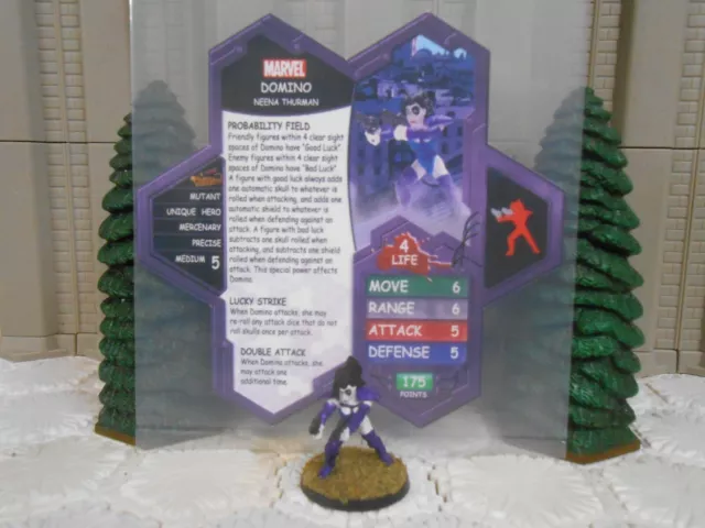 Heroscape Custom Domino Double Sided Card & Figure w Sleeve Marvel X-Men