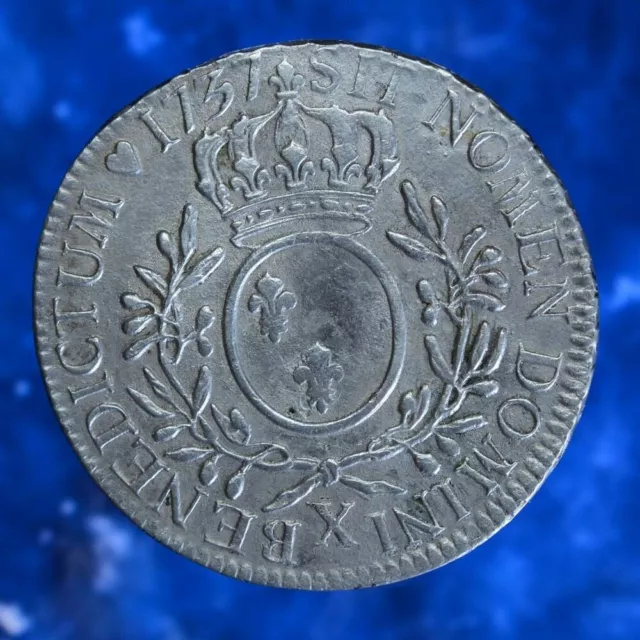 Louis Xv Ecu 1737 X Amiens Roi France Rare Monnaie Royale Francaise Argent 2