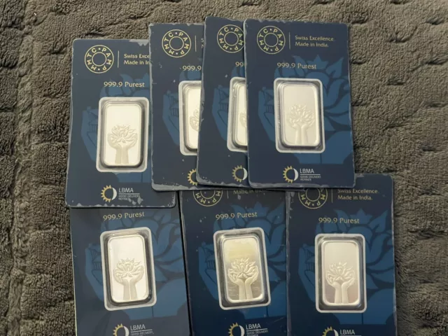 Pamp Lbma 10 Grams .999 Fine Silver Bar In Assay Card Free Shipping