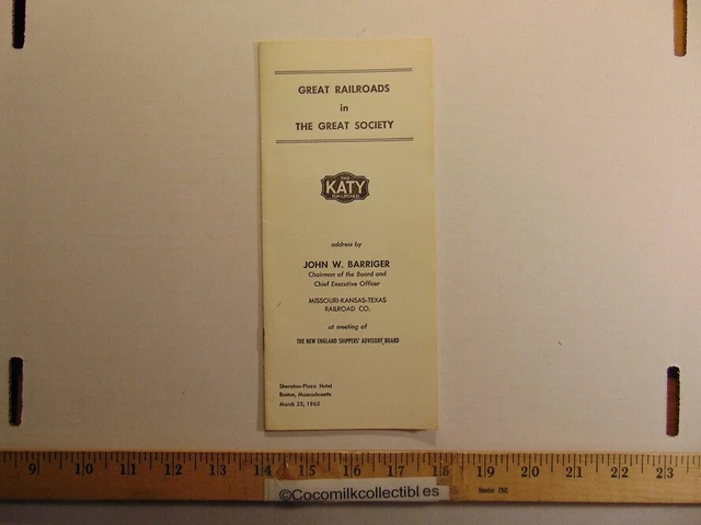 Vintage The Katy Railroad Great Railroads in The Great Society Brochure