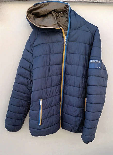 Piumino Frankie Garage Double Face Uomo Colore Verde/Blu Tg. Xxl Con Cappuccio
