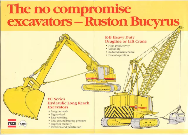 The no compromise excavators - Ruston Bucyrus VC Long Reach &  Dragline brochure