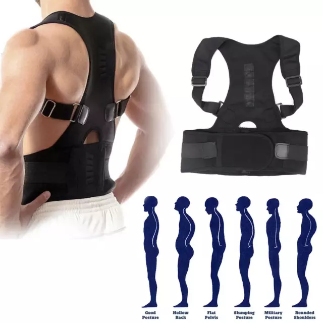 Posture Corrector Support Magnetic Back Shoulder Brace Belt Band For Men Women 2