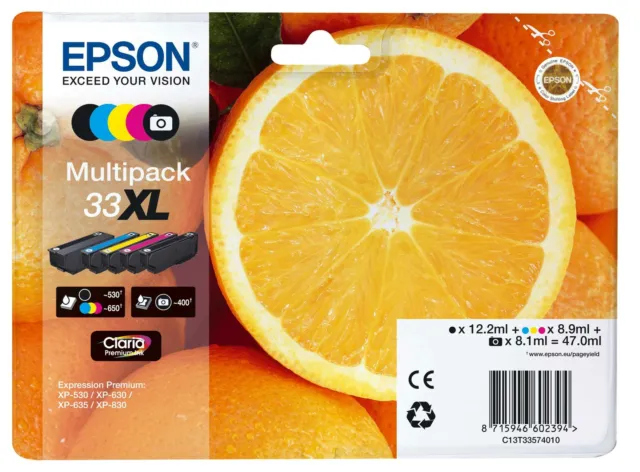 Cartuccia Epson 33 Xl Arancia Originale - Multipack Colori