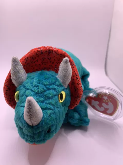 TY Beanie Baby - HORNSLY the Dinosaur (8.5 inch) - MWMTs Stuffed Animal Toy