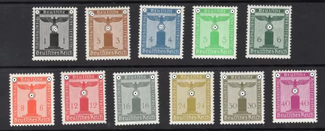 1938 Deutsches Reich Dienst D 144-154 ** postfrisch Einzelmarken oder Satz