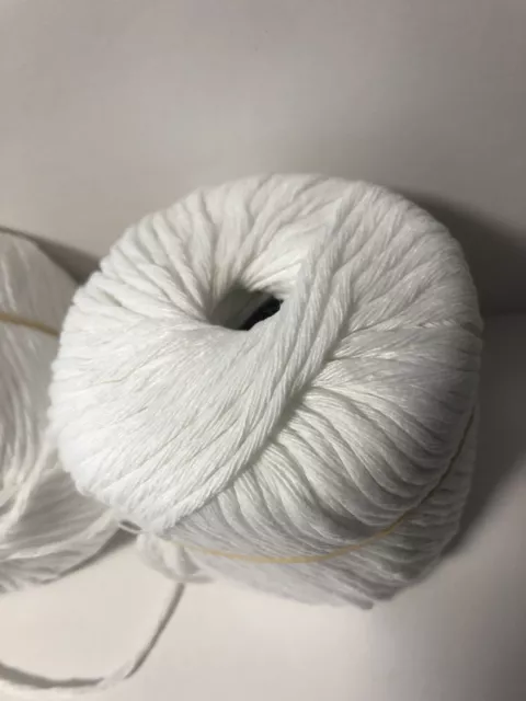 lot de 10 pelotes de laine coton macrame blanc/ France 2