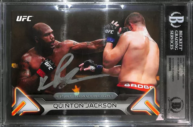 Quinton Rampage Jackson Signed UFC 2016 Topps Knockout 5x7 Gold Card BAS COA /10