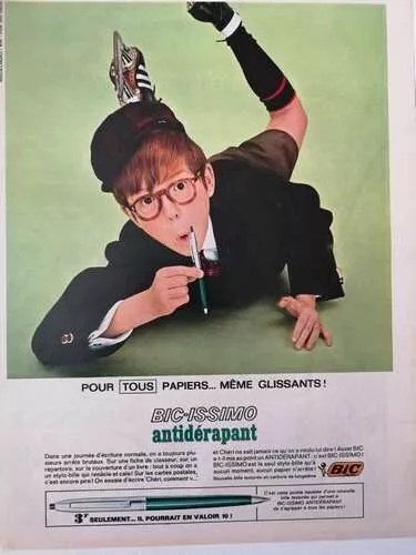 1965 ADVERTISEMENT - BIC ISSIMO non-slip pen - French advertising - 868