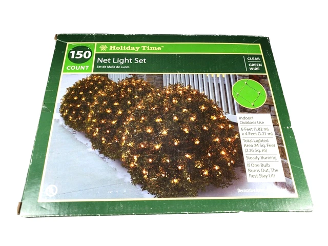 Holiday Time Clear NET LED Christmas Lights Lighted Area 6 FT X 4 FT