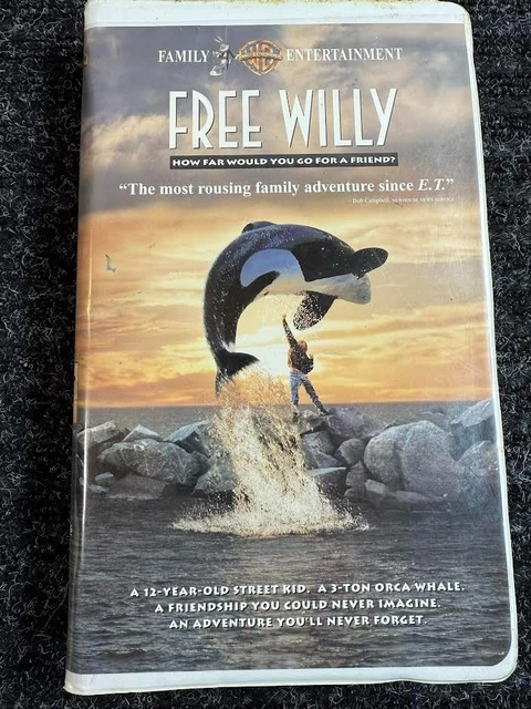 FREE WILLY VHS 1993 Warner Bros Family Adventure Movie - Good Condition ...