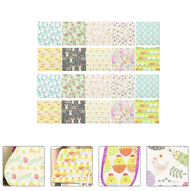 20 un. paños de impresión de Pascua hágalo usted mismo Craft Patchwork para coser edredones