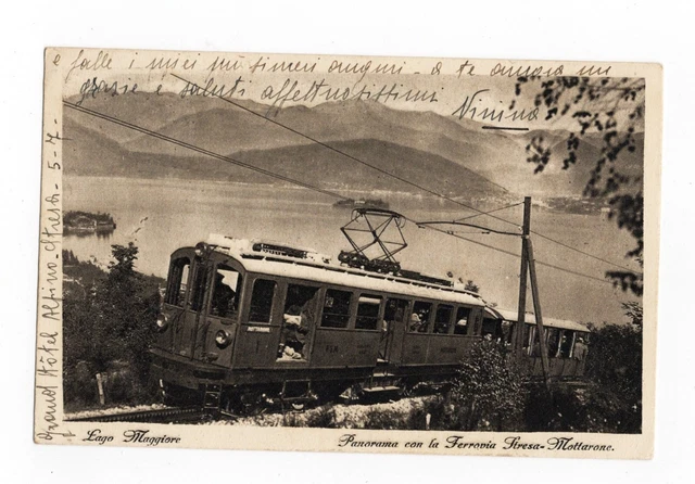 CARTOLINA LAGO Maggiore Treno Ferrovia Stresa Mottarone Vg 1931 EUR 40